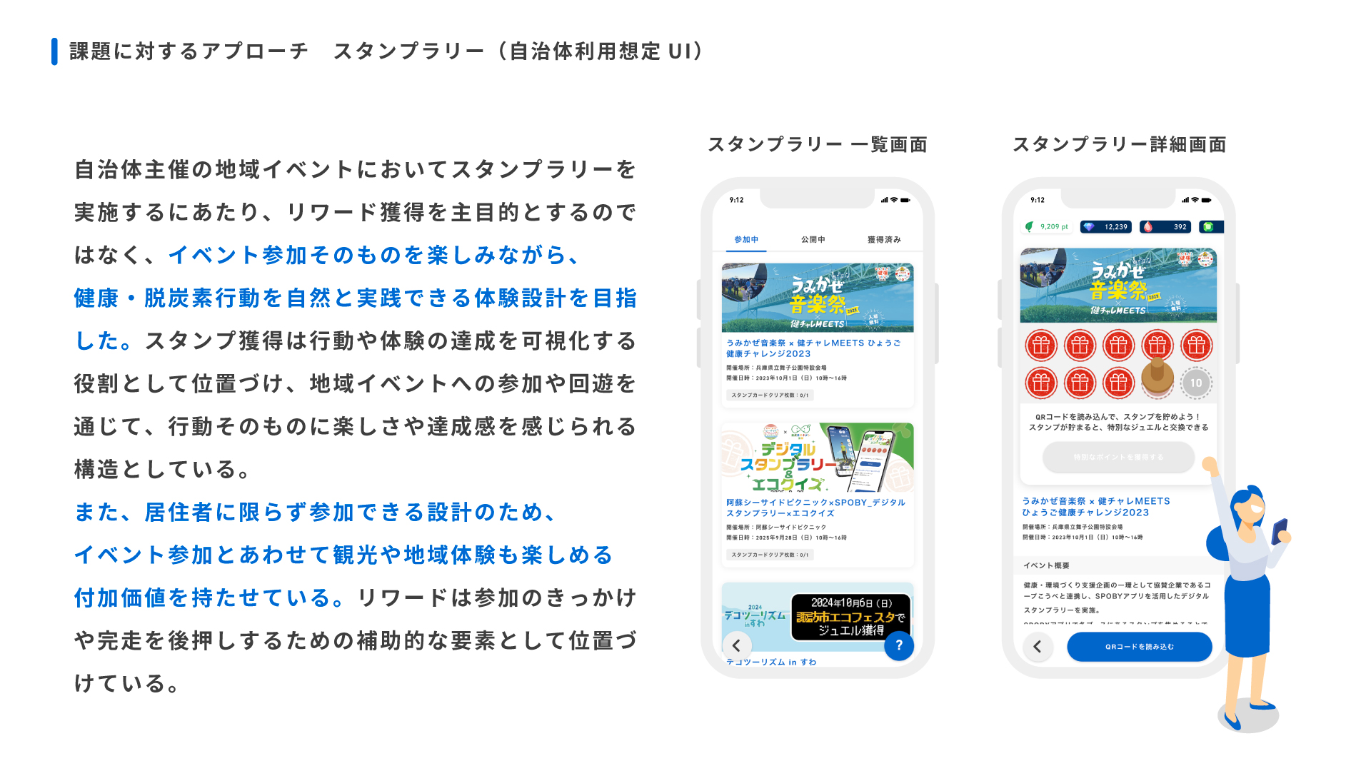 SPOBY スタンプラリー画面